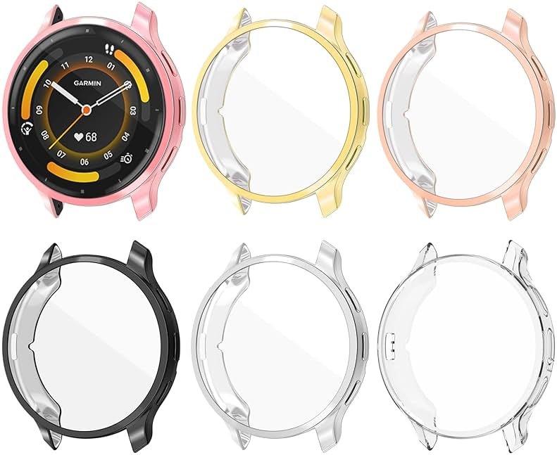 6 Pack Watch Screen Protector for GARMIN Venu3S 41mm, Soft TPU Case Full Protective Cover Flexible Bumper for GARMIN VENU3S Smart Watch - Product Image