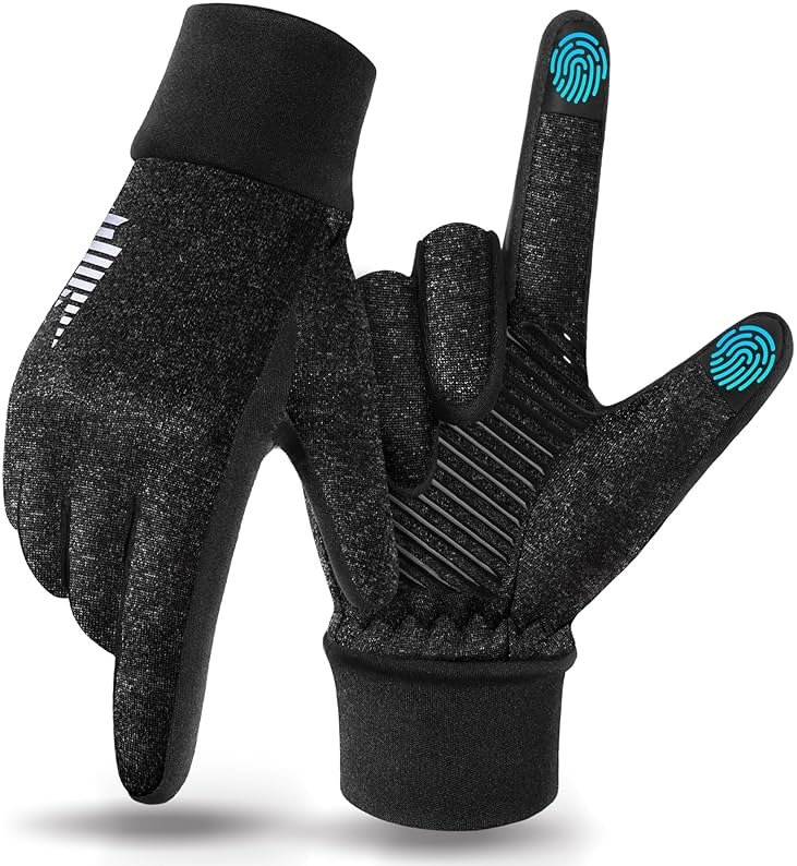 rivmount Lightweight Winter Running Gloves, Touch Screen & Anti-Slip Warm Thermal Glove Liners, Cool Weather Driving Cycling Hiking Biking Walking Sporting for Women Men - Product Image