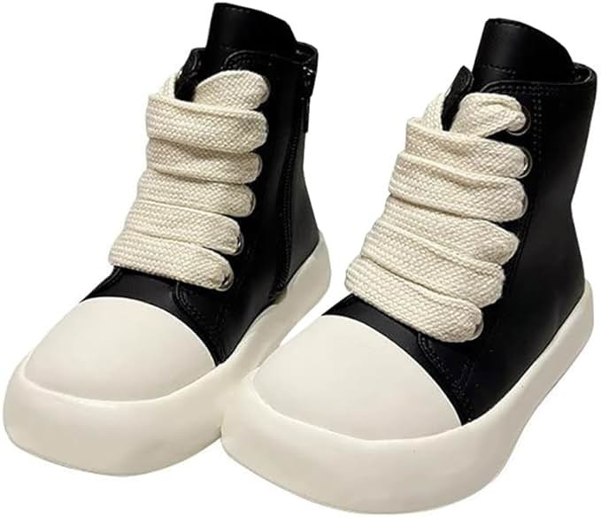 XinYiQu Boys Girls High Top PU Leather Sneakers Outdoor Casual Sports Shoes - Product Image