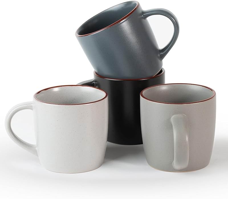 famiware Mercury Coffee Mugs 13 oz, Coffee Mugs Set of 4 with Handle, Cups for Latte, Hot Tea, Cappuccino, Mocha, Cocoa, Multi-color - Product Image