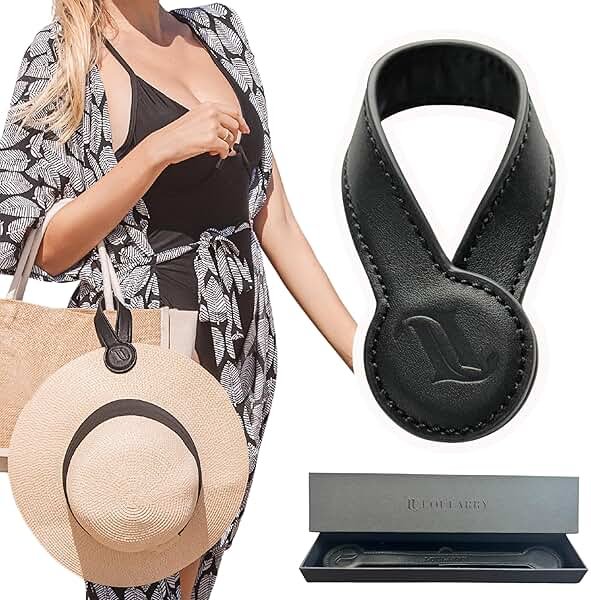 LOULARRY Magnetic Hat Clip for Travel on Bag | Fashionable Travel Accessories For Women | Leather Hat Holder With Strong Magnet For Handbags, Purses, Backpacks, Luggage, And Totes - Product Image