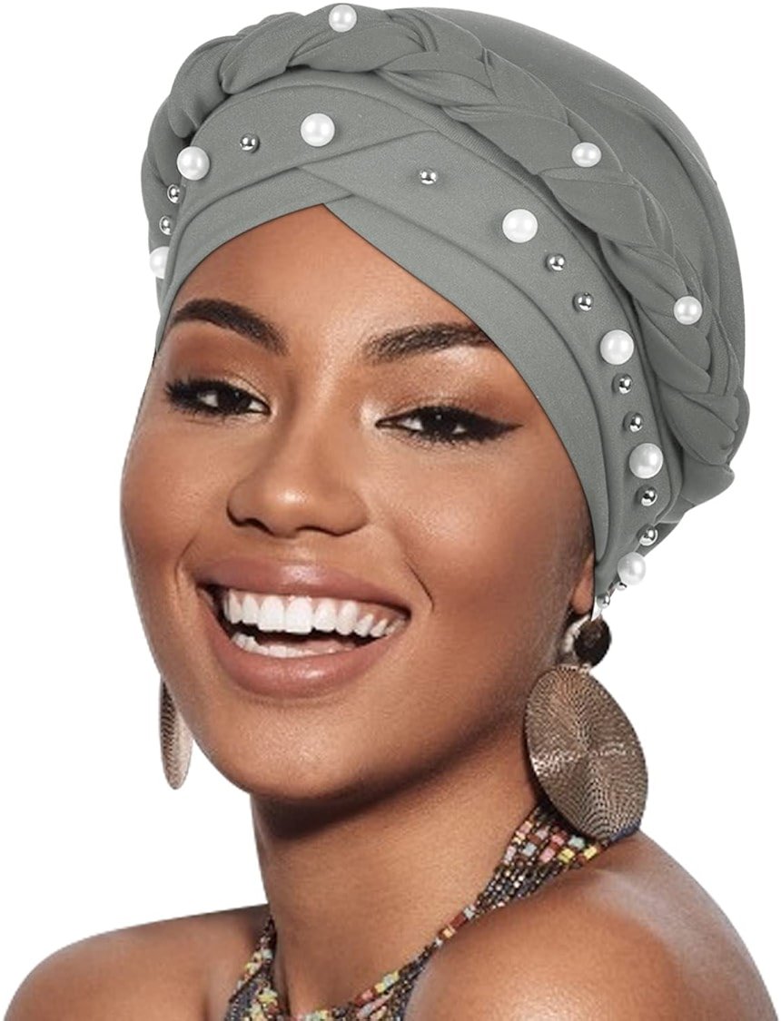 African Women Turban Caps Pre-Tied Twisted Turbans Head Scarf for Women Hair Wraps Cover Beanie Cancer Chemo Headwear - Product Image