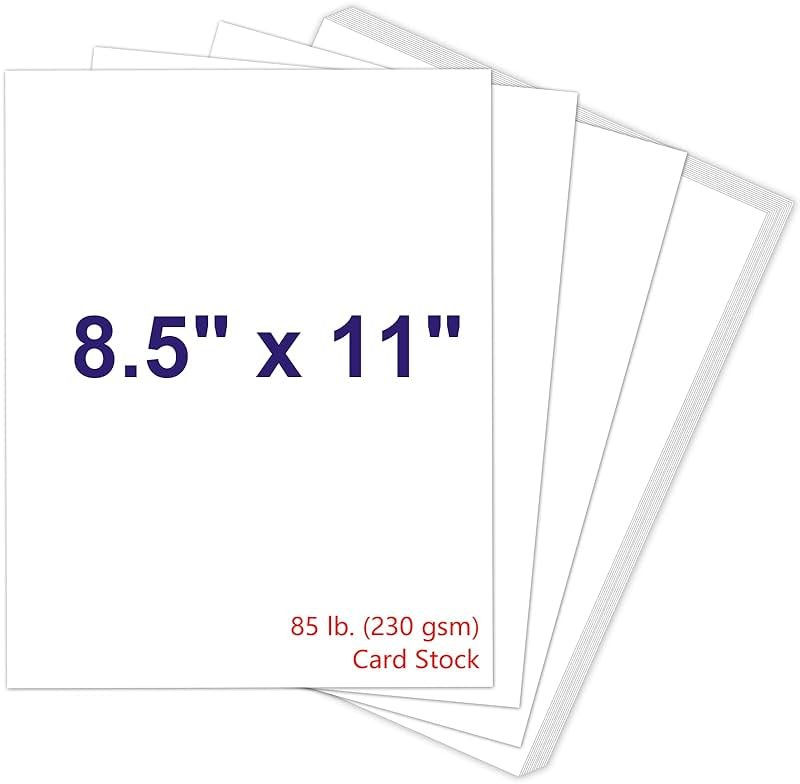 White Cardstock 8.5 x 11, 230gsm Cover Cardstock Paper, 85 Lb Heavy Card Stock for Printer, Card Stock Paper for Invitations, Scrapbooking, Crafts, Diy Cards, Decoration, Drawing (30 Sheets) - Product Image