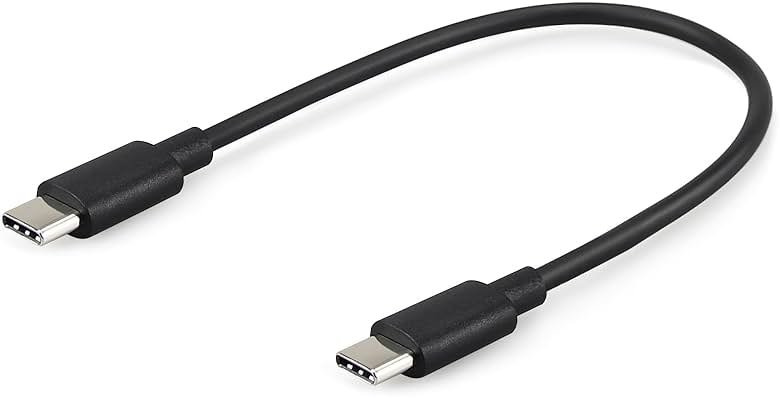 1ft Short USB C Cable - 60W Type C to C Charging Cord for iPhone 16/15, Galaxy Z Fold 6/5, Flip 6/5, S24, A54, Note 20, Tab S9 and Other USB-C Devices - Product Image