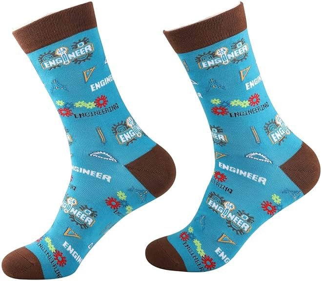 CMNIM Mechanical Engineer Socks - 2 Pair Funny Engineering Student Gift for Men & Women - Product Image
