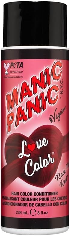MANIC PANIC Cool Deep Blood Red Color Depositing Conditioner - Love Color Hair Conditioner Keeps Hair Vibrant, Nourished & Refreshed - Formulated with Shea Butter & Quinoa - Rock Me Red (8oz) - Product Image