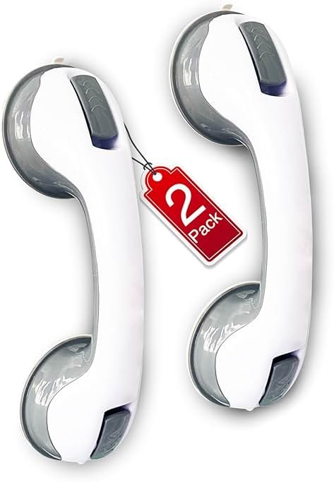 2 Pack Grab Bars for Bathtubs & Showers - Strong Suction Shower Handle, Safety Grab Bars for Seniors & Handicap, Elderly Accessories - Product Image