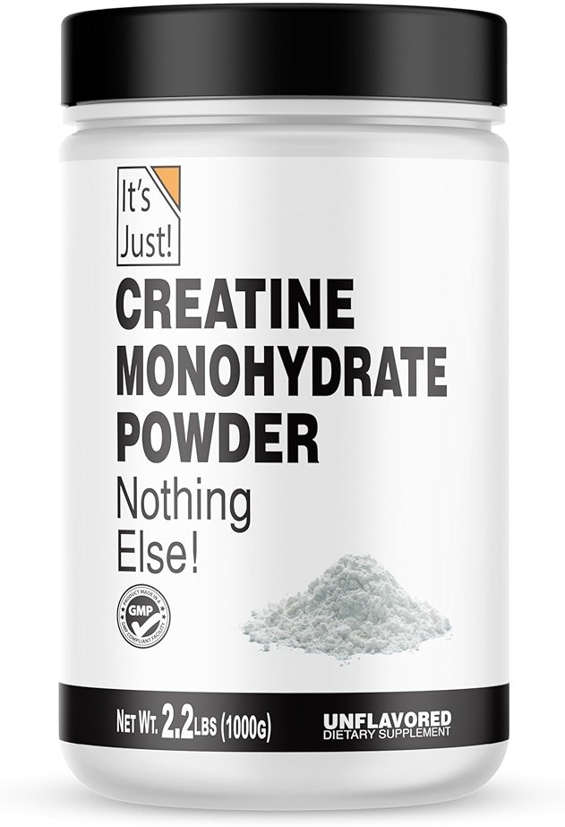 It's Just! - Creatine Monohydrate Powder, Pure Creatine Powder, Made in USA, 3rd Party Lab Tested, 5g Per Serving, Scoop Included, No Fillers, No Added Flavor (Unflavored, 1000g / 200 Servings) - Product Image