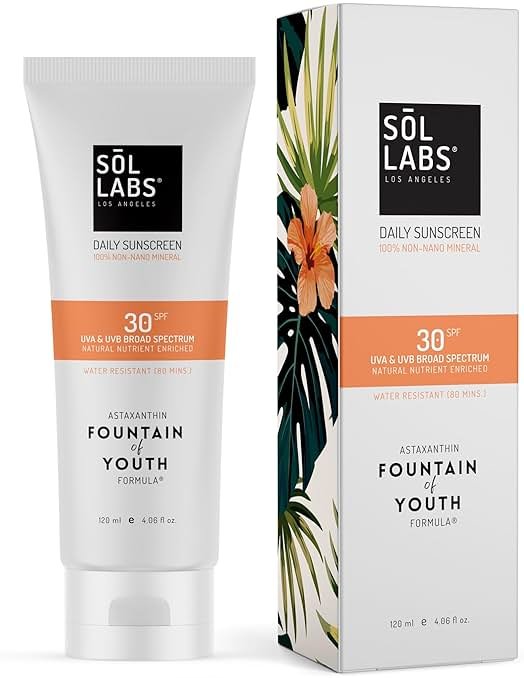 SOL LABS Mineral Sunscreen SPF 30 Face & Body - Lightweight, Hydrating Daily Moisturizer - No White Cast - Anti-Aging Formula Niacinamide, Zinc Oxide - Reef Safe Korean Skin Care - Sunscreen Lotion - Product Image