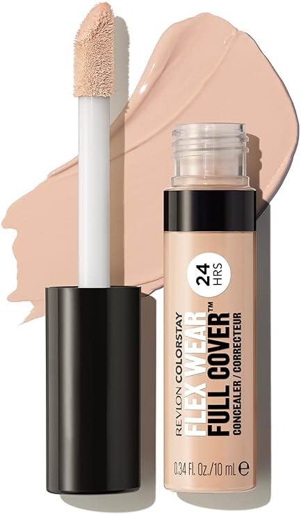 Revlon ColorStay Flex Wear, Full Cover Non-Creasing Concealer, Infused with Hyaluronic Acid & Vitamin E, Flexible Longwear, 005 Fair, 0.34 Fl Oz - Product Image