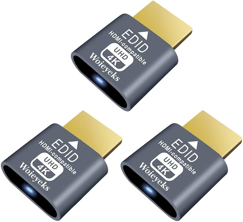Woieyeks 3 Pack HDMI Dummy Plug 4K HDR,Virtual Monitor EDID Emulator, Headless Display Adapter,Supports up to 4k@60Hz,1080@120Hz - Product Image