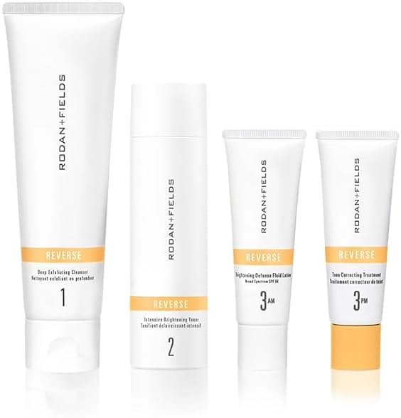 Rodan + Fields Reverse Regimen: Cleanser, Toner, Lotion SPF 50, & Treatment | Daily Moisturizer | Contains Vitamin C & Retinol | Skincare Sets & Kits | Face Wash for Women | Self Care - Product Image