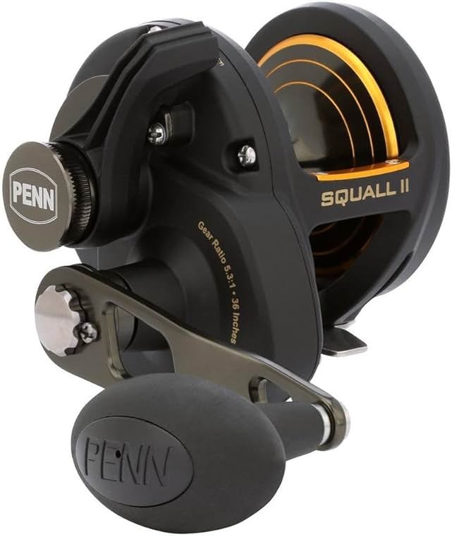 PENN Squall II Lever Drag Fishing Reel, Size 25, Graphite Body and Sideplates, Stainless Steel Main and Pinion Gears, Powerful PENN Dura-Drag - Product Image