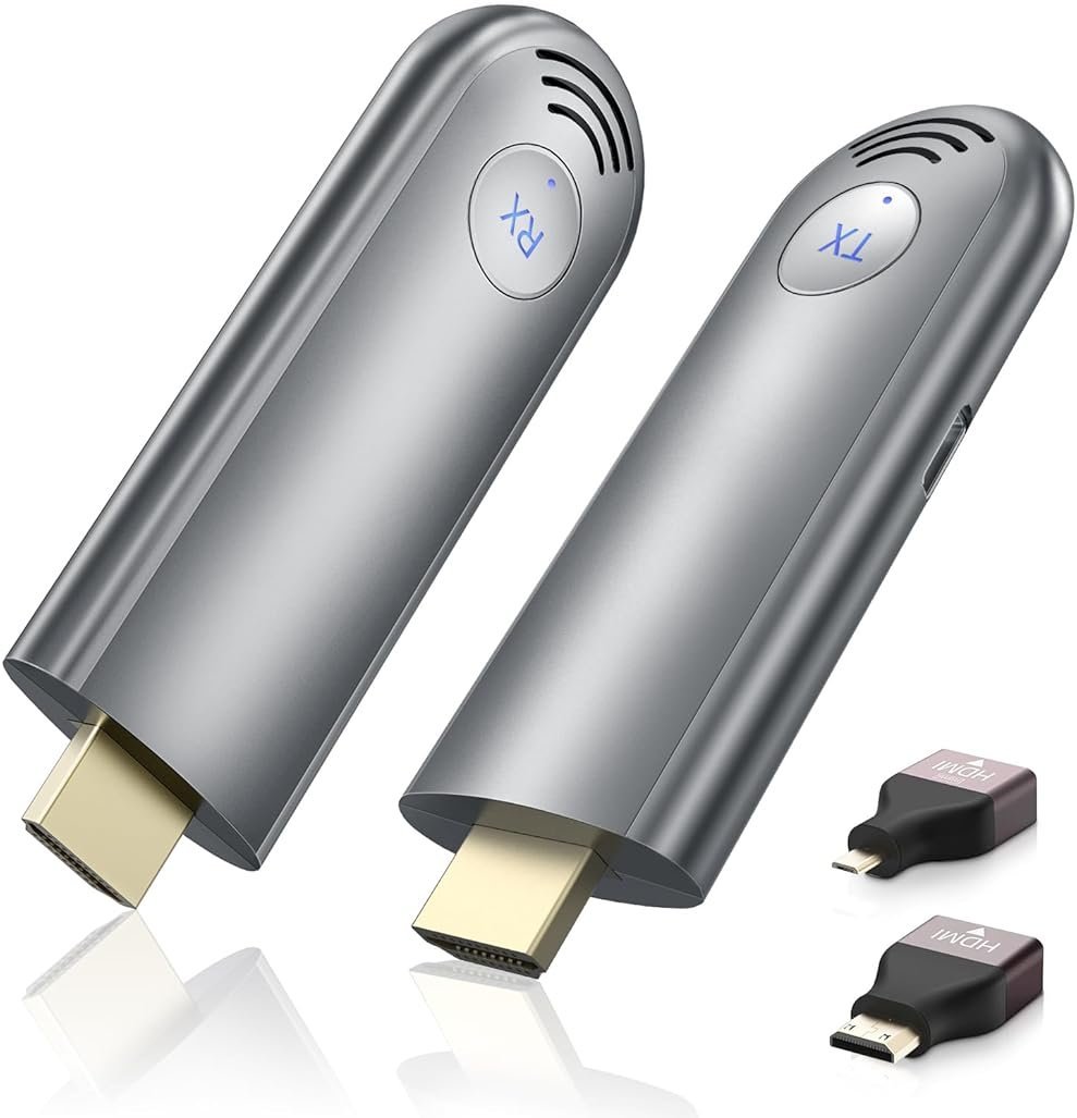 TPUFO Wireless HDMI Transmitter and Receiver, Plug & Play Portable 2.4G/5G Wireless HDMI Extender Kit for Streaming Video and Audio to Monitor from Laptop/PC/TV Box/Projector - Product Image