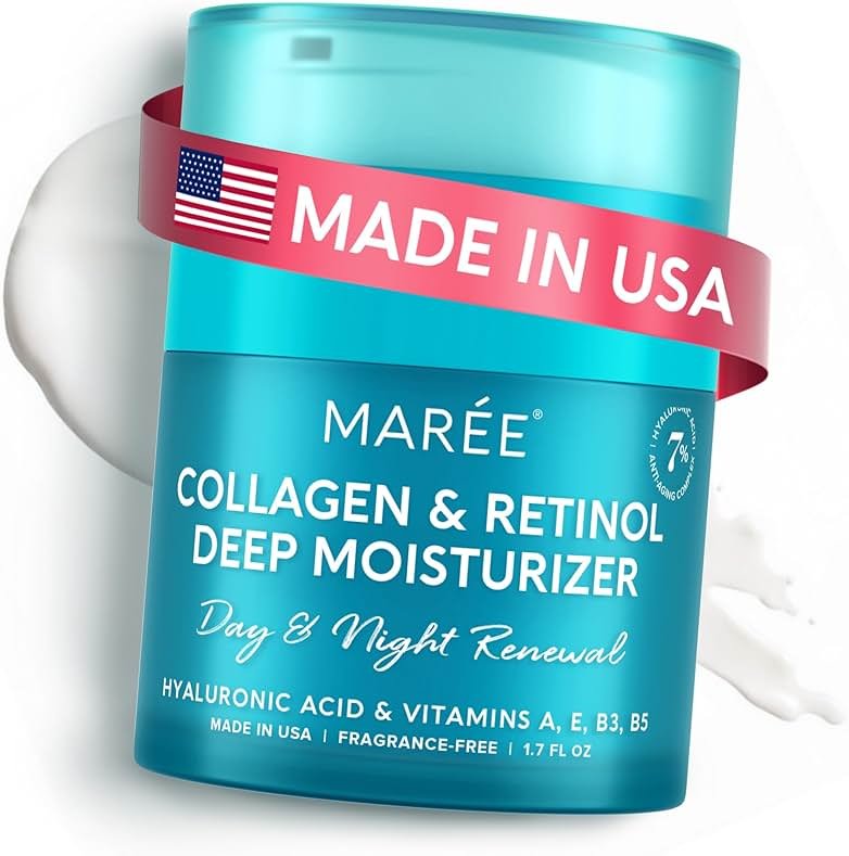 MAREE Face Moisturizer Retinol Cream for Face – Daily Wrinkle Cream for Women – Anti-Aging Face Cream – Facial Moisturizer with Collagen – Crema Hidratante Para la Cara for Skin Tightening - Product Image