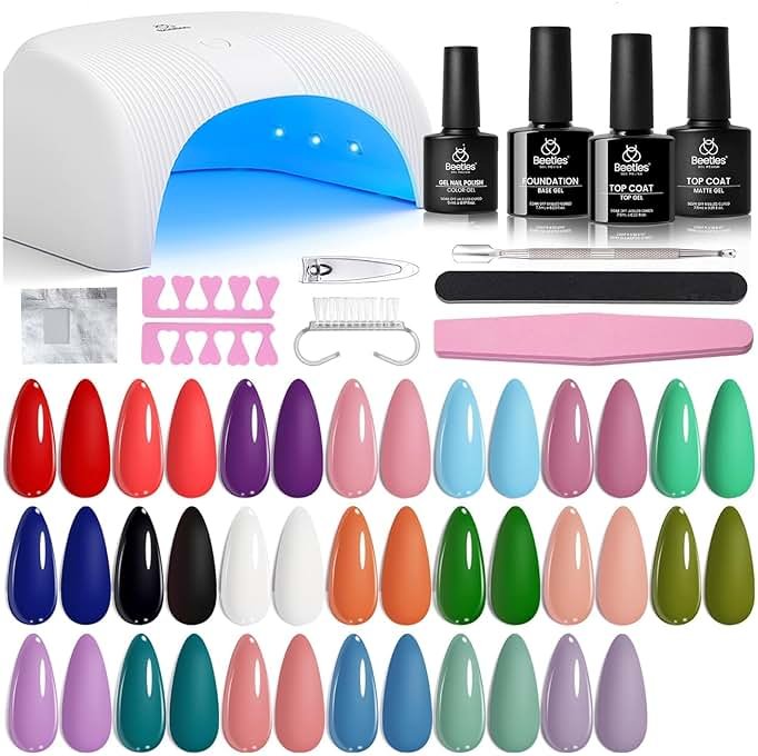 Beetles Gel Nail Polish Kit with UV Light - 31Pcs Nail Polish Set Popular Color Gel with Base and Matte&Glossy Top Coat Soak Off All Season DIY Manicure Kit Art Gifts for Women - Product Image