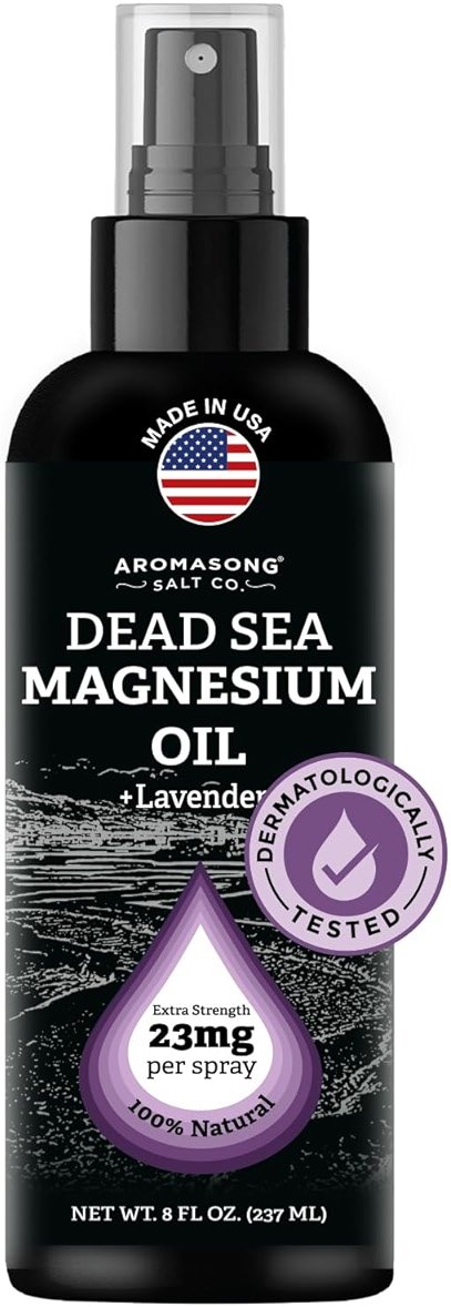 Aromasong Magnesium Oil Spray Lavender - Extra Strength (23mg in Each Spritz) 8 Oz - Natural and Pure Magnesium Oil for Feet - Made in The USA - for Leg Discomfort and Promotes a Calm Sleep - Product Image