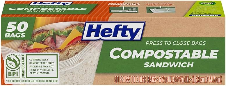 Hefty® Compostable Press-To-Close​ Sandwich 50 Count - Product Image