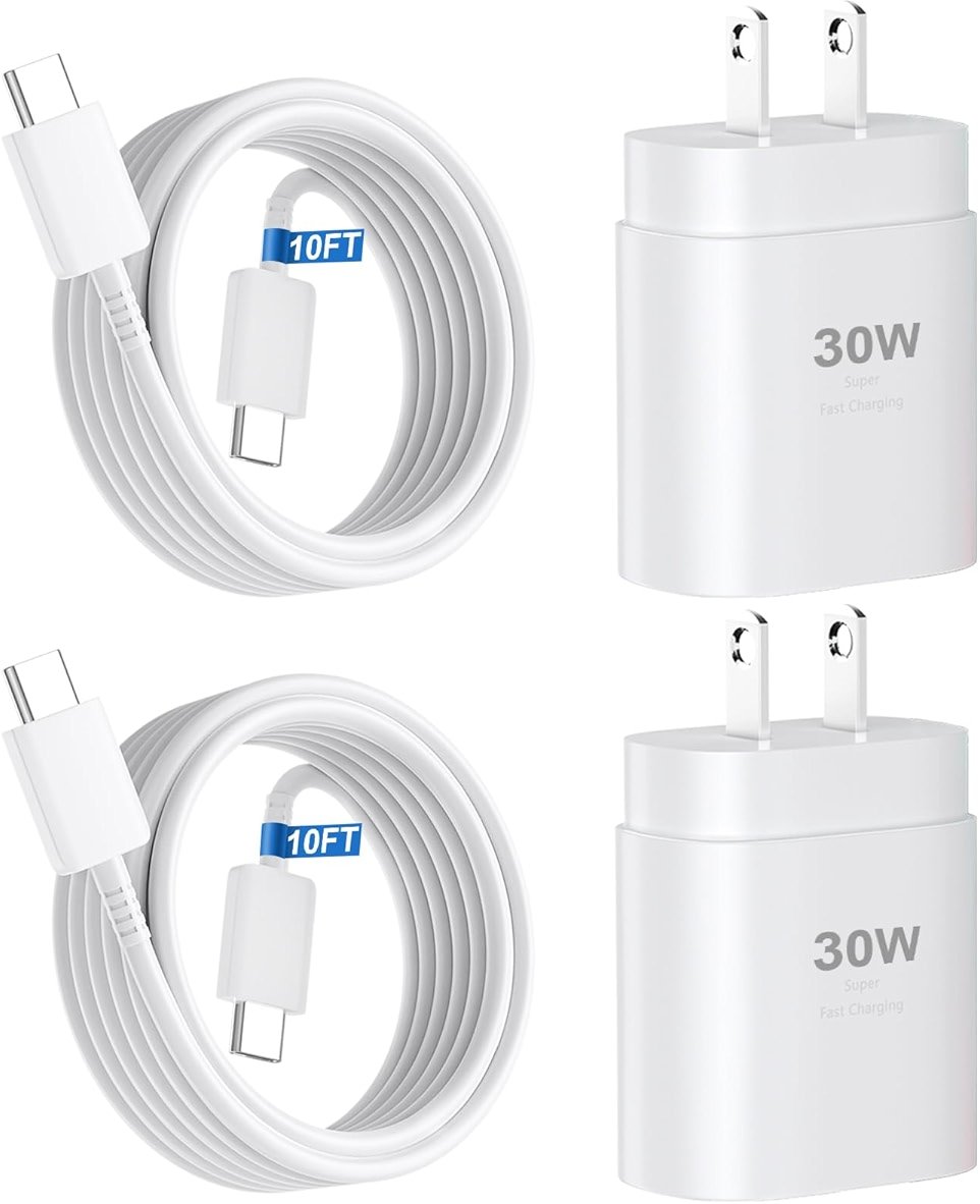 iPhone 17 16 15 Charger Fast Charging,30W USB C Charger Type C Charger Phone Chargers iPhone&10 Ft Long USB C to C Cable Fast Charging Cord for iPhone 17 Air/17 Pro/17 Pro Max/16 15 Pro Max Plus,iPad - Product Image