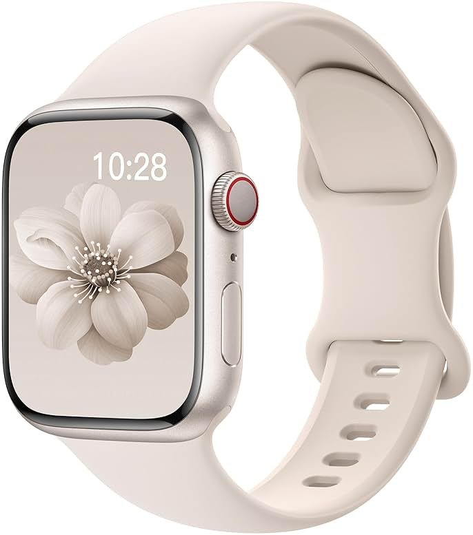 Sport Silicone Band Compatible with Apple Watch Bands 40mm 38mm 41mm 44mm 45mm 42mm 49mm Women Men,Soft Wristband Waterproof Replacement Sport Strap for iWatch Bands Series 9 8 7 6 5 4 3 2 1 SE Ultra - Product Image