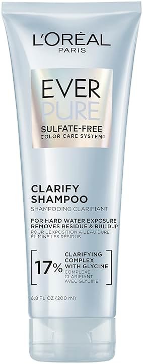 L'Oreal Paris Clarify Sulfate Free Shampoo with Antioxidants, Clarifying Shampoo for Hard Water Exposure and Styling Build-up, EverPure, 6.8 Fl Oz - Product Image