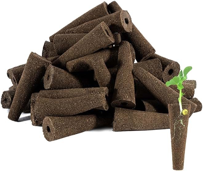 MAQIHAN 50 Grow Sponges for Hydroponics - Seed Pods for Garden Seed Starter Pods Growing System Plant for Seed Plugs Garden Cube Sponges Replacement - Product Image
