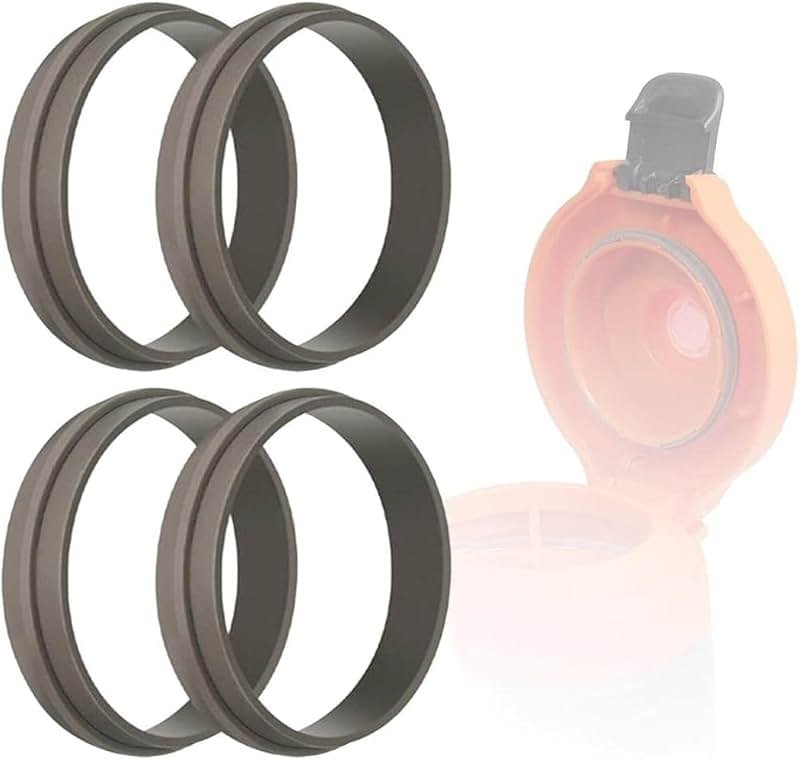 4pcs Black Replacement Gasket for Gatorade Water Bottle Silicone Lid Seal Ring Replacement Accessories Part for Gatorade Gx Cookware - Product Image