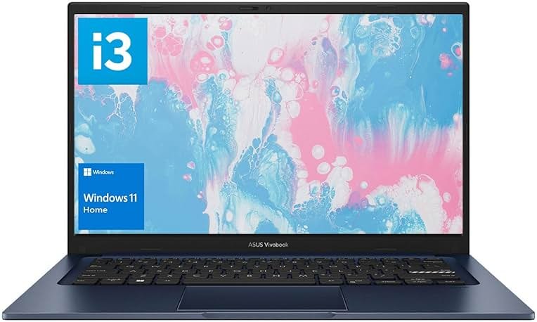 ASUS Vivobook Laptop, 14" FHD Display, i3-1215U, 16GB RAM, 512GB SSD, Wi-Fi 6, HDMI, Webcam, Touchpad, Windows 11 Home, Blue - Product Image
