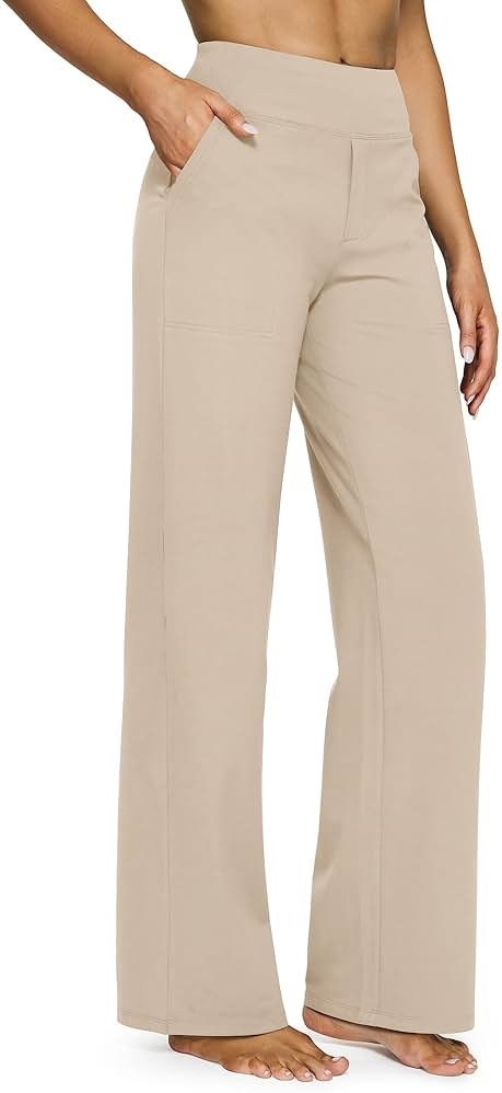 G4Free EverGoing Yoga Pants Women Wide Leg Pants with Pockets High Waist Stretch Dress Casual Sweatpants Petite/Regular/Tall - Product Image