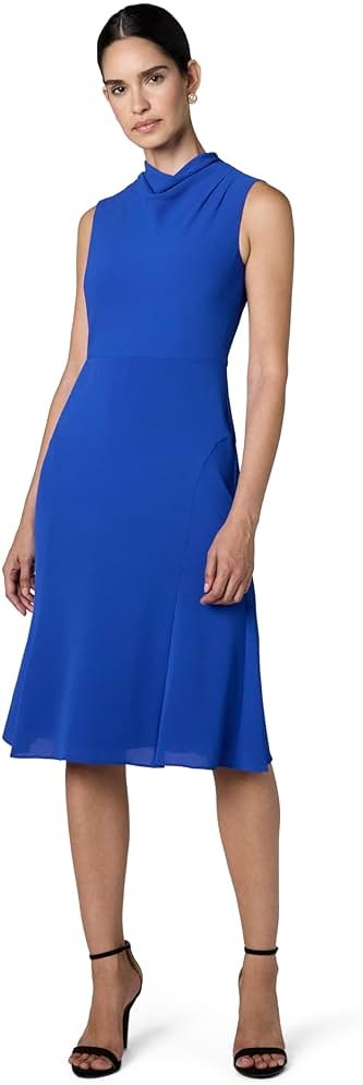 Maggy London Women's Sleeveless Cowl Neck Dress with Fluted Skirt Office Workwear - Product Image