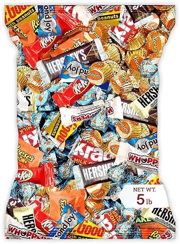 Bulk Chocolate Assortment Variety Pack - Chocolate Candy Variety Pack - 5 lb Bag of Mixed Bulk Chocolate, Milk Chocolate, Dark Chocolate, Bars and more! Bulk Candy Mix for Candy Bags - Candy - Chocolate (5 LBS) - Father's Day - Product Image