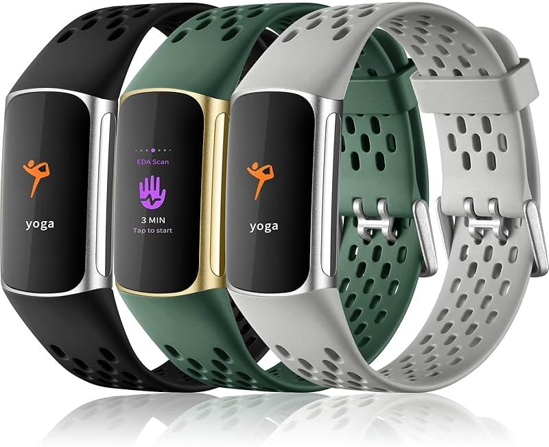 Maledan Compatible with Fitbit Charge 5/ Fitbit Charge 6 Bands Women Men, Breathable Sport Band Soft Waterproof Replacement Wristbands Strap for Fitbit Charge 5/ Charge 6 Advanced Fitness Tracker - Product Image