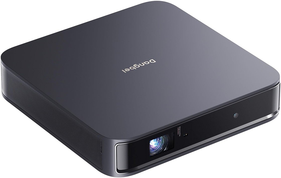Dangbei Atom Portable Laser Projector, Google TV with Official Netflix, 1200 ISO Lumens, 180" Display, 1080p (4K Input), 3D Ready, Dolby Audio, 1.87" Ultra-Thin Home Theater Projector - Product Image