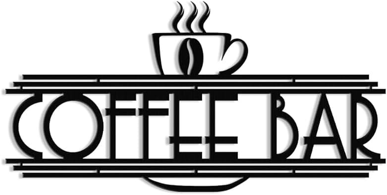 XORT Metal Wall Decor - Coffee & Tea Bar Wall Art (Black - 16 x 8 inch) - Product Image