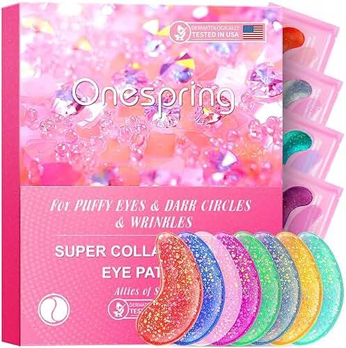 Onespring Under Eye Patches (24 Pairs) - Eye Masks for Wrinkles, Puffy Eyes, Dark Circles, Eye Bags, Under Eye Mask for Refreshing, Revitalizing, Gifts for Mom, Birthday Gift for Teenage Girls - Product Image