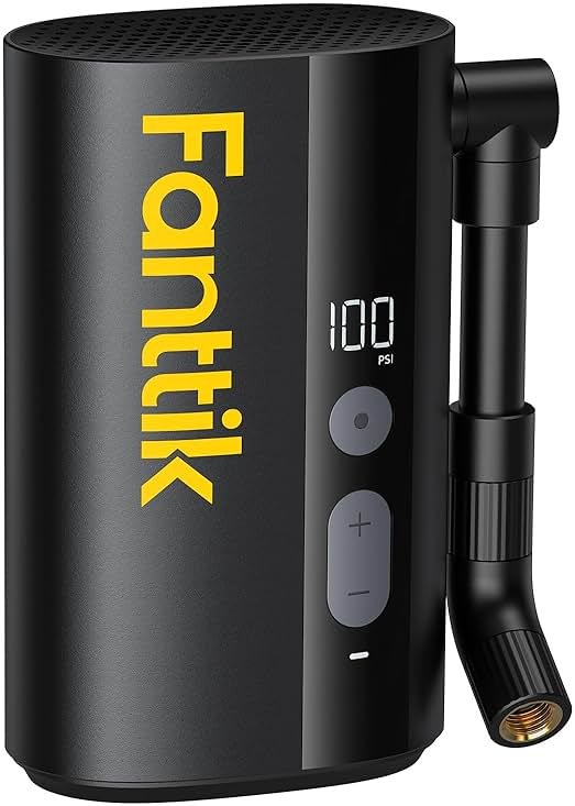 Fanttik X9 Ace Mini Bike Pump, 32s Fast Inflate Bike Pump with Gauge, 150PSI Electric Air Pump with Presta and Schrader Valve, Suitable for Motorcycle, Road Bike, Electric Bike, MTB - Product Image