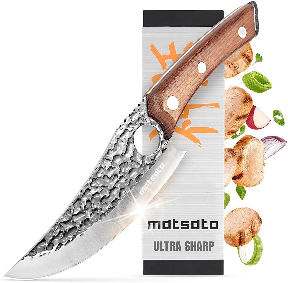 Matsato Chef Knife - Kitchen Knife for Cooking, Chopping. Japanese Steel Knife for Home, BBQ, Balance & Control, 6.3 Inch - Product Image
