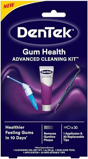 Dentek Gum Health Advanced Cleaning Kit, Oral Care Hygiene Kit with Gum Stimulator Tool & Cleanser and Plaque Scraper for Teeth, Dental Tools for Clean & Healthy Gums - Product Image