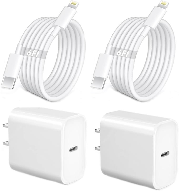 iPhone Fast Charger,Phone 14 13 12 11 Fast Charger USB C Wall Charger with 2-Pack 6FT Fast Charging Cable Compatible with iPhone 14/14 Pro/14 Pro Max/i Phone 13pro/12/11/X/8/7/6/iPad Pro/Mini/AirPods - Product Image
