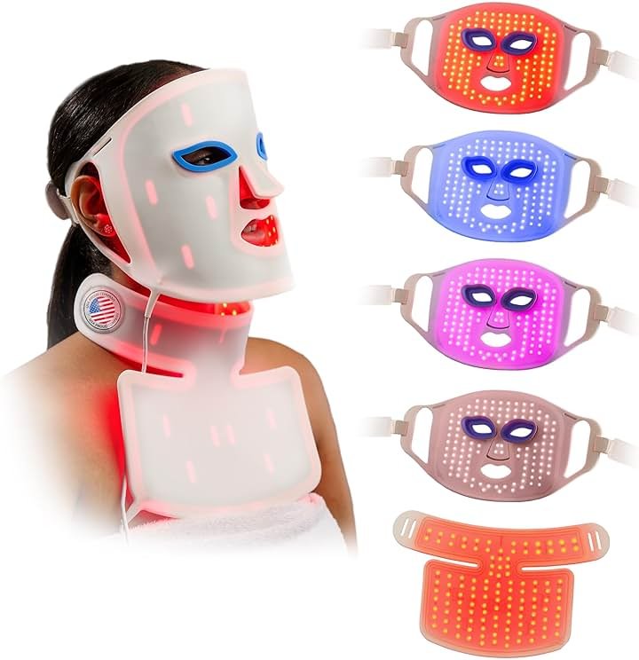 Lifepro Red Light Therapy Mask –Revitaglow Pro Infrared Red Light Therapy For Face and Neck - 234 triple chip Silicon LED Mask with 5 Modes - Skin Wellness and Comfort - Product Image