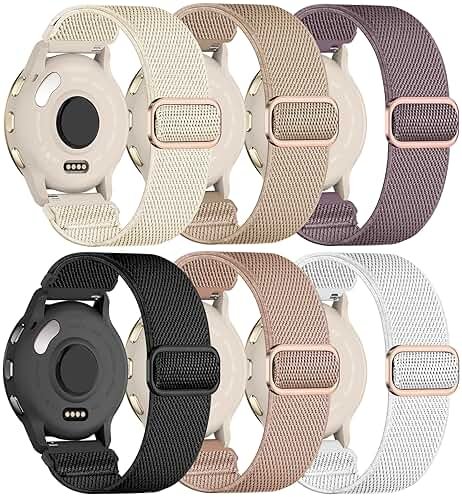Watch Bands Compatible with Garmin Forerunner 265S/255S/Venu 3S/Venu 2S, 18mm Nylon Stretchy Exercise Strap for Vivoactive 4S/Vivomove 3S Man Woman - Product Image