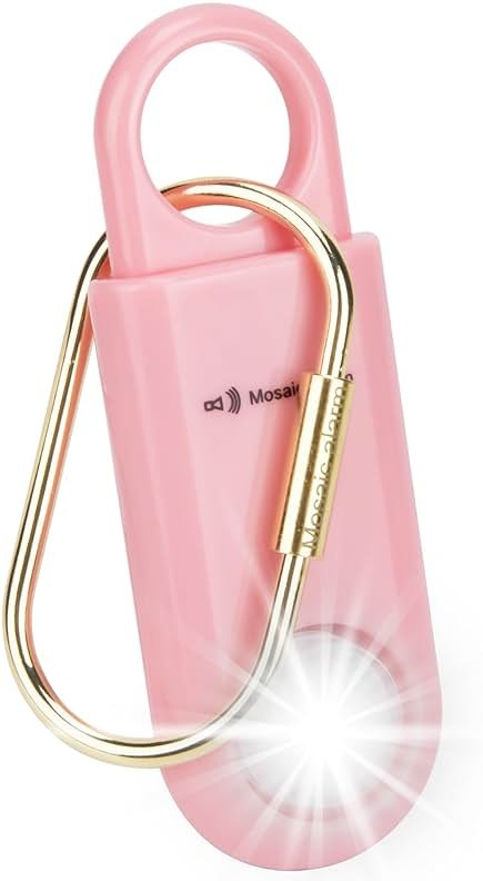 130dB Keychain Siren Ultra Bright Strobe Light. Loud Sound Personal Safety Alarm. SOS Emergency Alerts for Women, Girls, School Children, Night Runners, Hiking. Bear Alarm Deterrent. Pink - Product Image