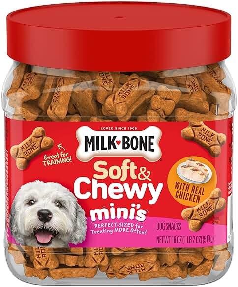 Milk-Bone Soft & Chewy Mini’s Dog Treats, Made with Real Chicken, 18 Ounce Canister - Product Image