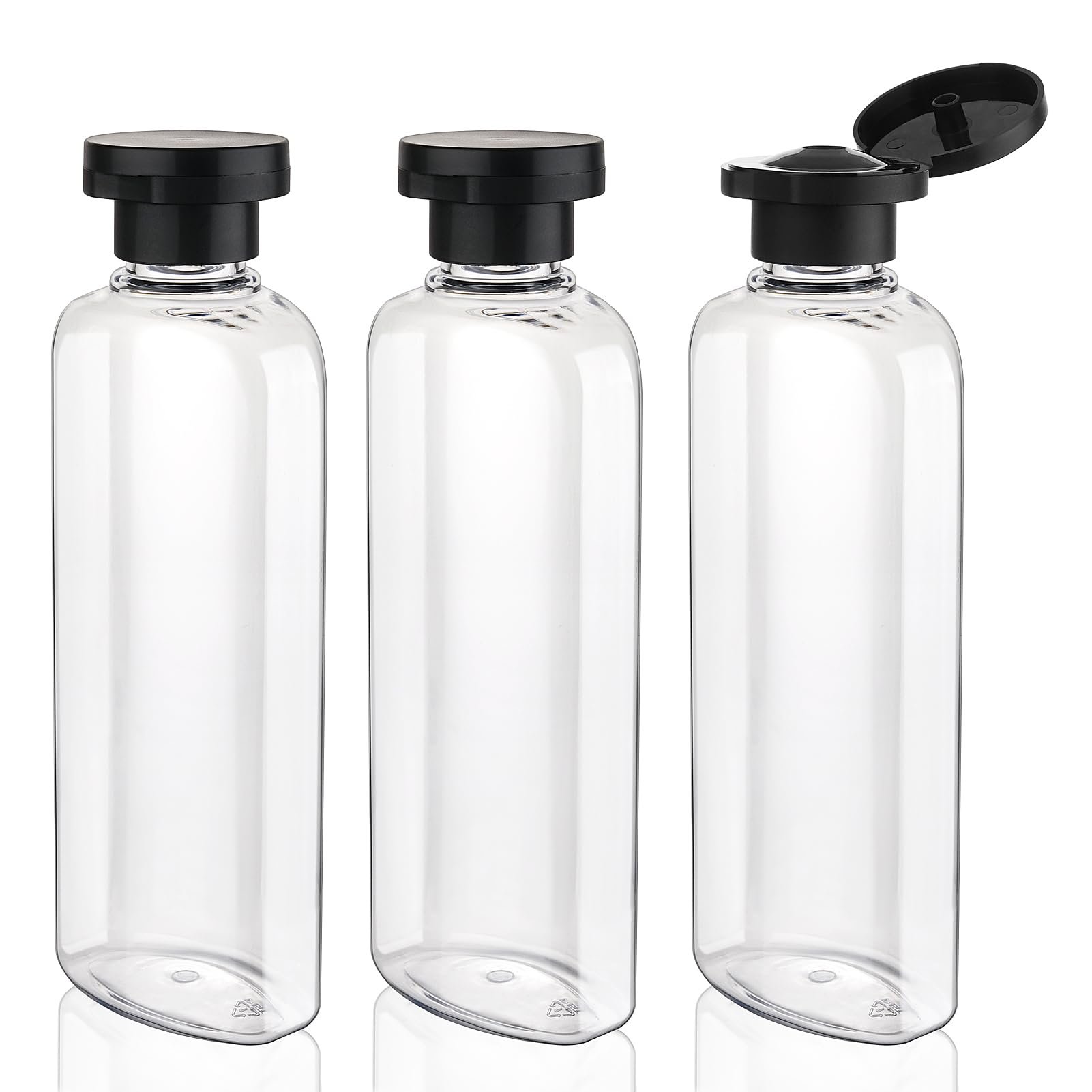 Wowang Travel Shampoo and Conditioner Bottles 7.7oz 3 Pack Leak Proof Squeeze Bottles with Flip Cap Refillable Containers Plastic Travel Toiletry Bottles for Lotion Shampoo Conditioner - Product Image