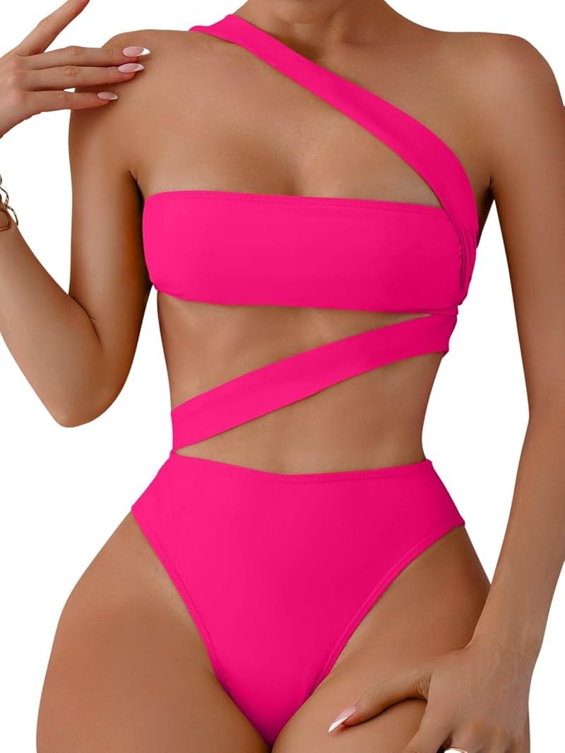 Lilosy Sexy Cutout Tube High Waist Bandeau Bathing One Piecce Swimsuit - Product Image