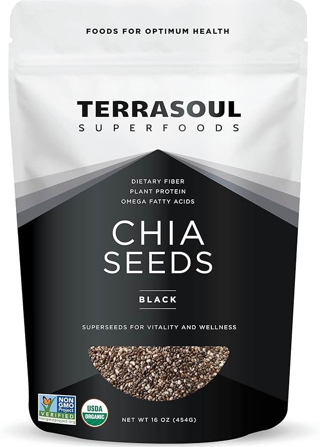 Terrasoul Superfoods Organic Black Chia, 16 oz - Chia Seeds | Superseed Boost for Energy & Wellness - Product Image