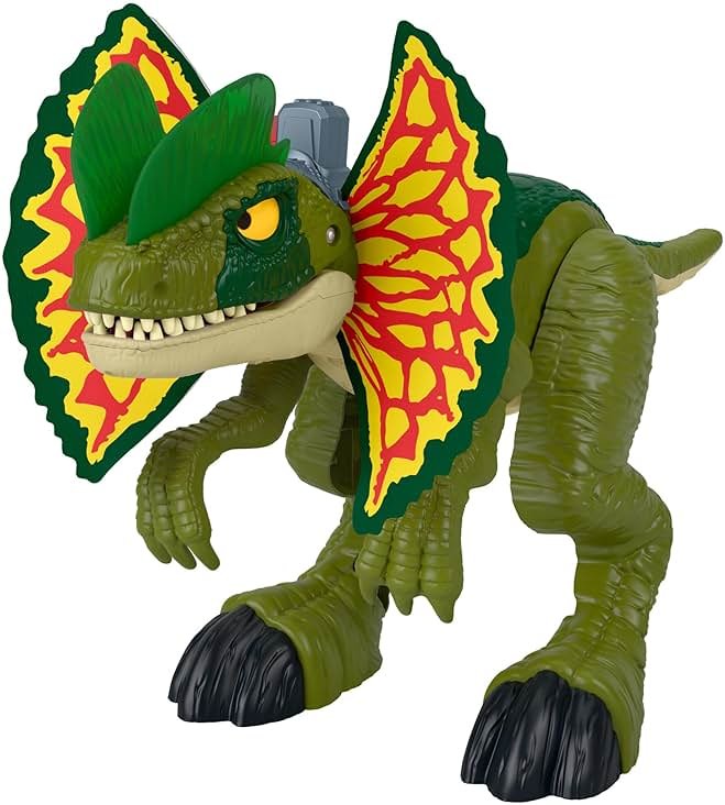 Fisher-Price Imaginext Jurassic World Dinosaur Toy Thrash Attack Dilophosaurus 16+ Inch with Lights & Sounds for Pretend Play Kids Ages 3+ Years - Product Image
