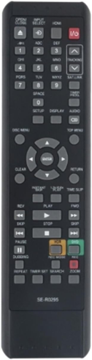 SE-R0295 Remote Control Compatible with Toshiba DVD VCR DKVR60KU DVR620KU D-VR610 D-KVR20 - Product Image