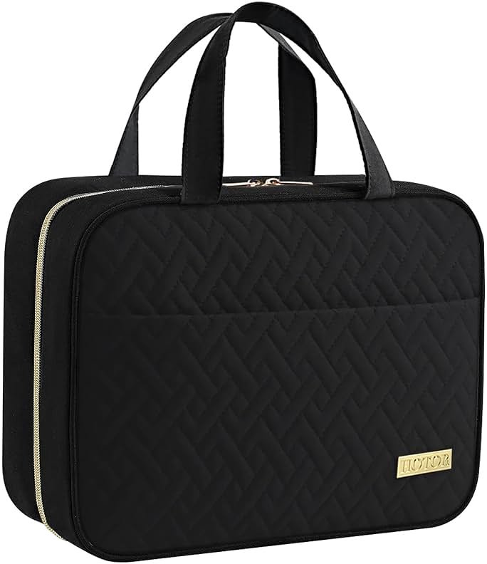 HOTOR Travel Toiletry Bag - Hanging Toiletry Bag for Women & Men, Makeup Bag/Big Comparment, Waterproof for Travel Accessories, Travel Essentials, Large, Black - Product Image