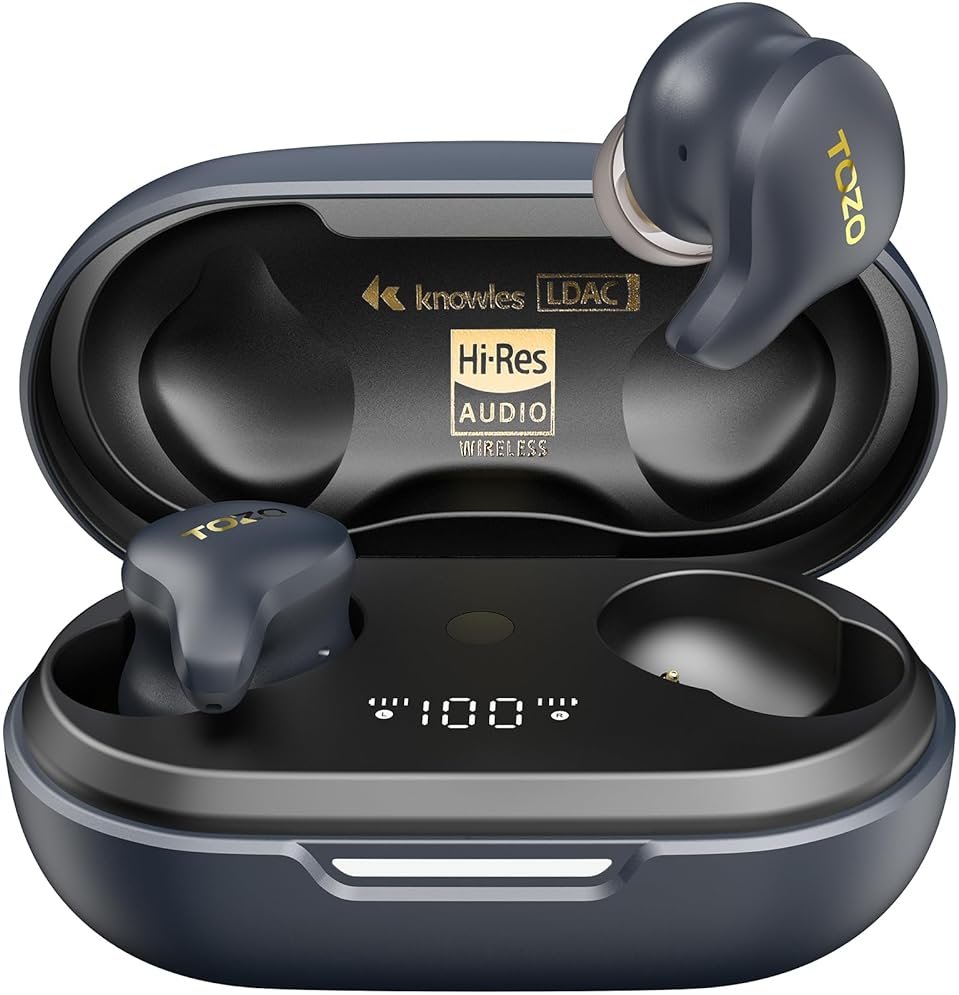TOZO Golden X1 Wireless Earbuds Balanced Armature Driver and Hybrid Dynamic Driver, Bluetooth Headphones OrigX Pro, LDAC & Hi-Res Audio Wireless, Noise Cancellation Headset Galaxy Blue/Black - Product Image
